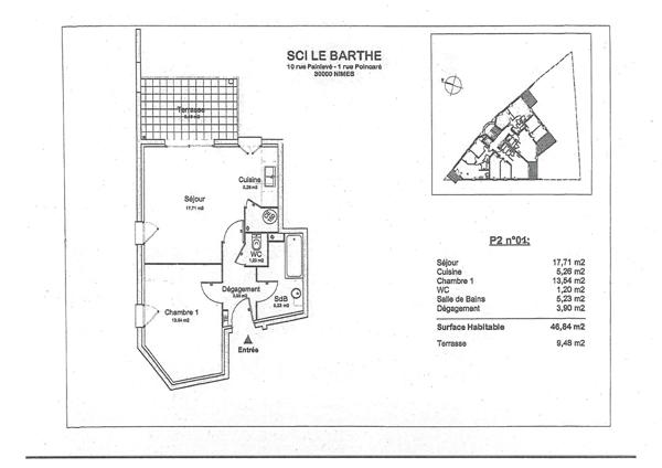 Appartement · Location Nimes (30000) 2 pièces · 47m²