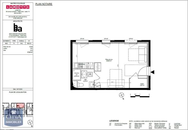 Appartement à louer 1 pièce 37.02m² Arpajon (91290)