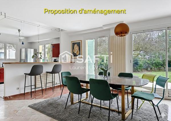 Maison 4 chambres mini, sous-sol habitable, jardin