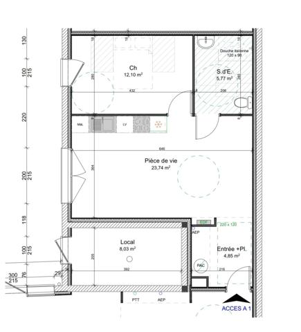 Appartement T2 récent avec terrasse – Hyper centre Redon – Résidence sécurisée