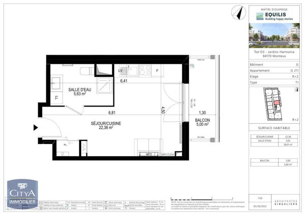 Appartement à louer 1 pièce 28.01m² Monteux (84170)