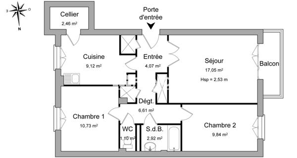 Location Appartement 3 pièces 60.79 m² - Valence 26000