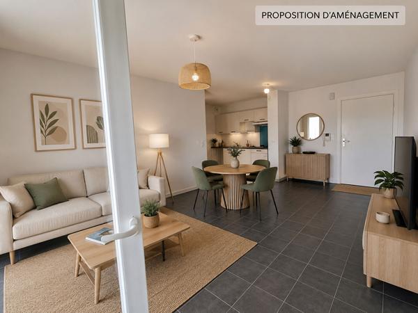 Bel appartement T3 de 63m² dans résidence sécurisée sur les Quais