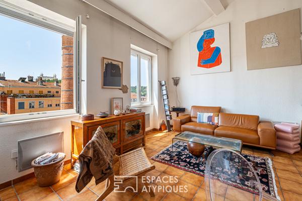 Duplex en dernier étage avec vue Fourvière