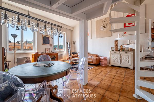 Duplex en dernier étage avec vue Fourvière