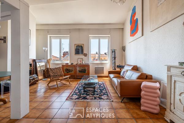 Duplex en dernier étage avec vue Fourvière