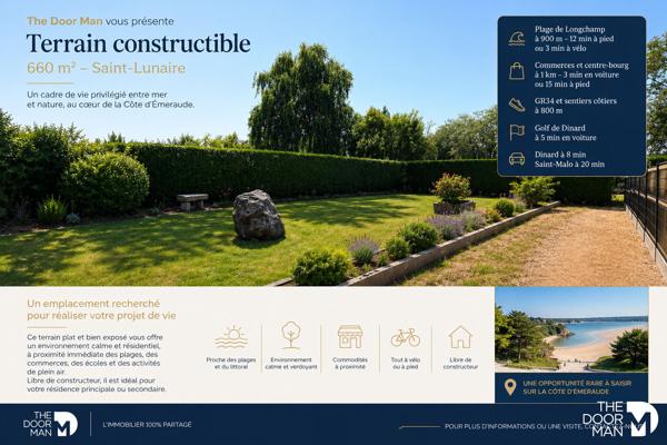 Terrain - À vendre - 660 m² - SAINT-LUNAIRE | The Door Man