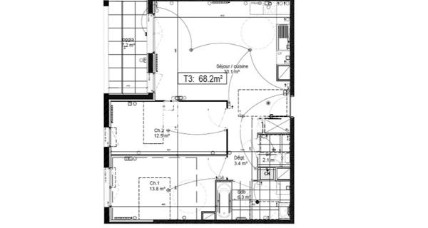 Location Appartement 3 pièces 68.2 m² - Lille 59000