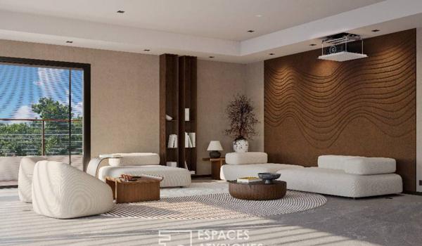 Penthouse avant-gardiste, terrasse, vue mer, commerces à pied