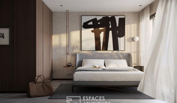 Penthouse avant-gardiste, terrasse, vue mer, commerces à pied