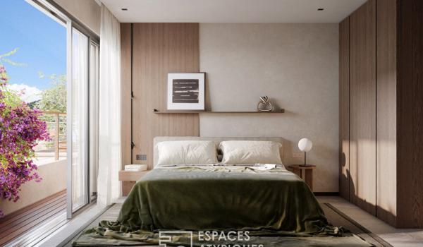 Penthouse avant-gardiste, terrasse, vue mer, commerces à pied