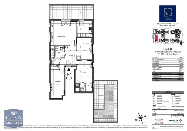 Appartement à louer 4 pièces 90.09m²