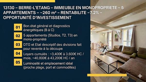Immeuble 11 pièces - 260 m² Exclusivité efficity