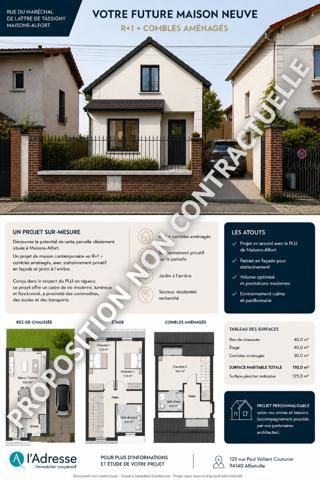 Maison Maisons Alfort 3/4 pièces de 68M² avec jardin + sous-sol total