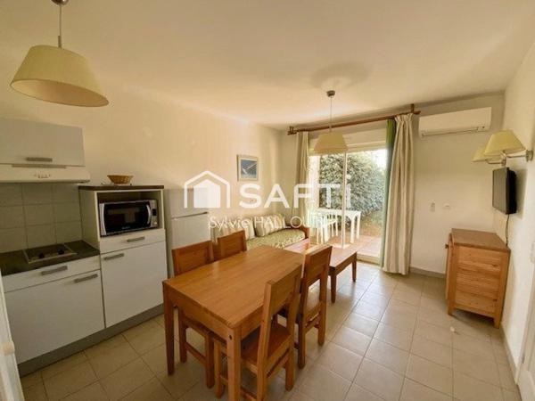 Appt T2 bord de mer meublé jardin 57m², parking