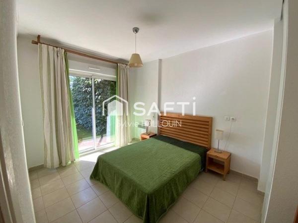 Appt T2 bord de mer meublé jardin 57m², parking