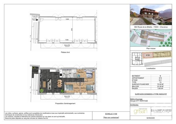 Appartement F4 à vendre  4 pièces - 75,50 m2 CHEVENOZ - 74