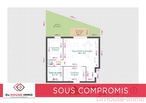 Appartement à vendre 2 pièces de 69 m²