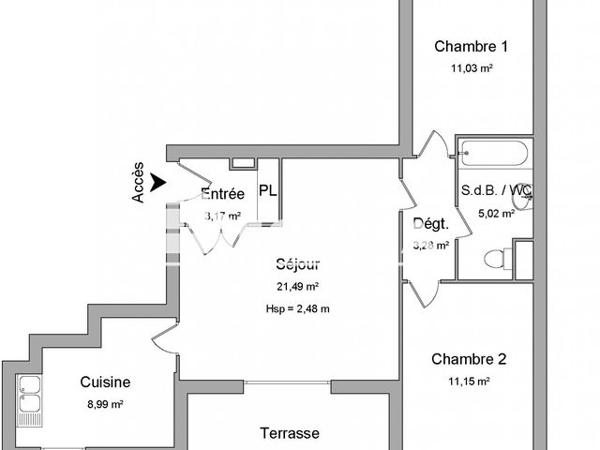 Location Appartement 3 pièces 64.1 m² - 37 AVENUE FRANCOIS MITERRAND Strasbourg 67200