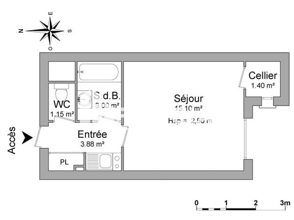 Location Studio 24.53 m² - 251 AVENUE MARILLAC La Rochelle 17000