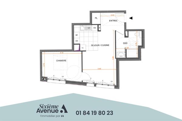 Appartement 2 pièces 47 m2