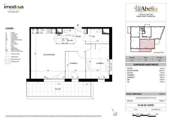 Appartement 3 pièces                                        - 44800 Saint-Herblain Réf : 11763