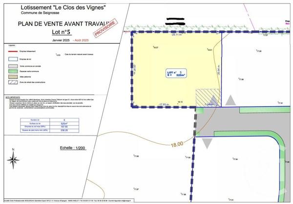 Terrain à vendre  525 m2 SEIGNOSSE - 40