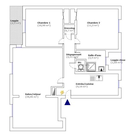 Saint-Cyr-sur-Mer (83270) Appartement de T3/T4 - cave et stationnement privatif
