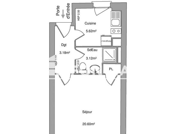 Location Studio 32.63 m² - 14 RUE DE LA GIBAUDERIE Poitiers 86000