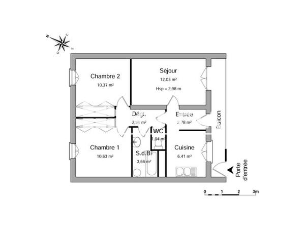 Location Appartement 3 pièces 49.9 m² - 24 AVENUE GASTON CABRIER Salon De Provence 13300