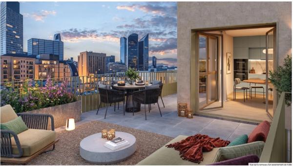 appartement T3 à vendre COURBEVOIE (92), surface habitable 70.68 m2 + terrasse 40.020 m2 + 1 park + cave.