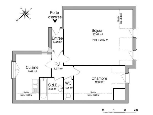 Location Appartement 2 pièces 56.69 m² - 6 AVENUE DES VOSGES Strasbourg 67000