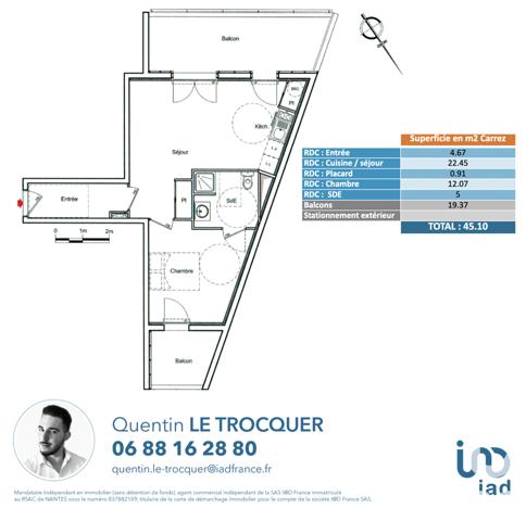 Appartement à vendre 2 pièces 45 m² Sautron