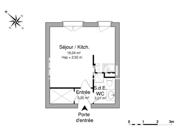 Location Studio 24.3 m² - 14 RUE MAURICE ROLLINAT Limoges 87000