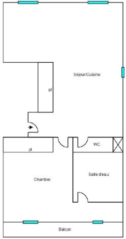 En exclusivité Appartement T2 39.93m² - Secteur Plage Les Sablettes - La Madrague Montredon 13008 MARSEILLE