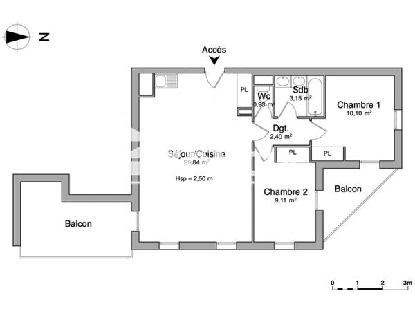 Location Appartement 3 pièces 55.53 m² - 3 BIS RUE DE L'ABBE VINSON Port Saint Louis Du Rhone 13230