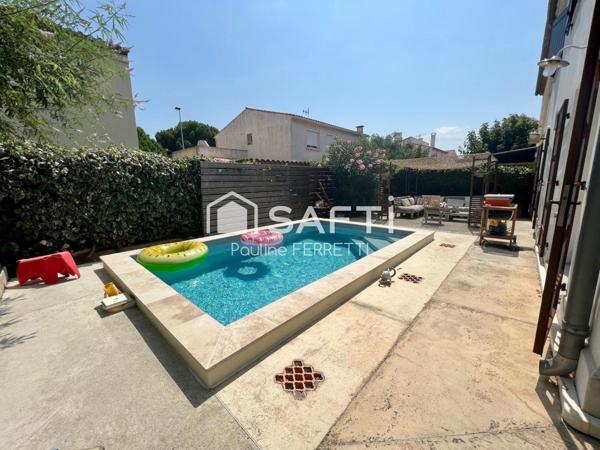 Maison traditionnelle 150m2, 5 pièces avec jardin et piscine.