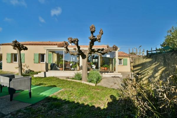 Maison à vendre Saint-André-de-Sangonis – Villa 127 m² – 4 chambres – bureau – terrain 576 m² – terrasse – sans vis-à-vis
