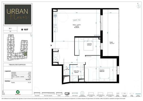 Appartement T3 à vendre  3 pièces - 74,75 m2 NARBONNE - 11