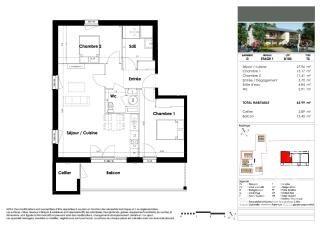 Appartement T3 à vendre  3 pièces - 63,31 m2 MIOS - 33