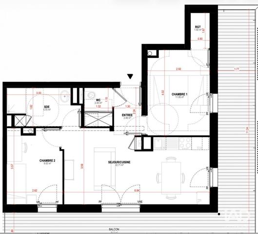 Appartement à vendre 3 pièces 55 m² Saint-Nazaire