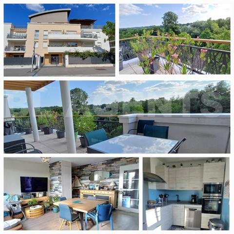 MEAUX  : Appartement F4 de standing récent avec 2 terrasses, vue dégagée  et 2 places de stationneme