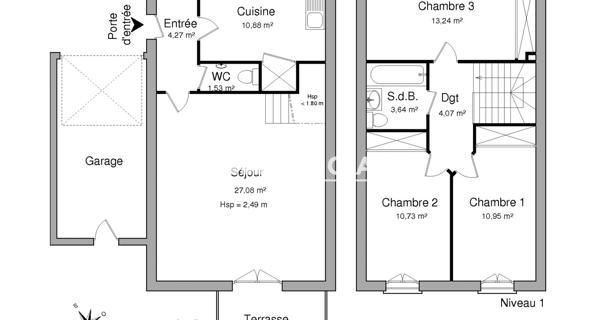 Location Maison 4 pièces 86.39 m² - Bailly-romainvilliers 77700
