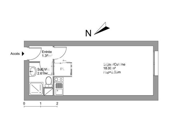 Location Studio 21.99 m² - 49 RUE DES LIBELLULES Toulouse 31400