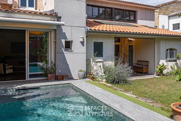 L’échoppe double avec jardin et piscine