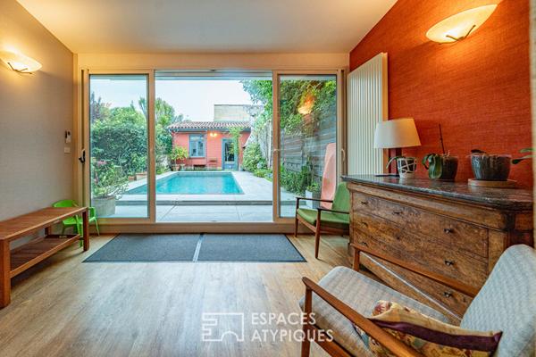 L’échoppe double avec jardin et piscine