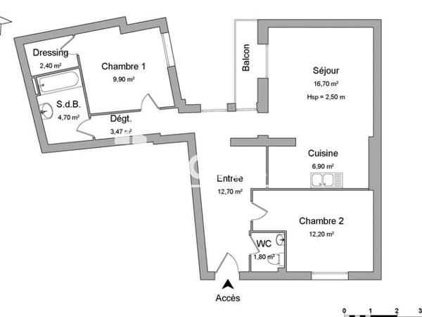 Location Appartement 3 pièces 70.77 m² - 5 RUE DES TROIS CONILS Bordeaux 33000