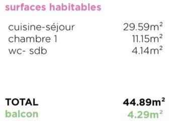 2 Pièces neuf avec exterieur - tram