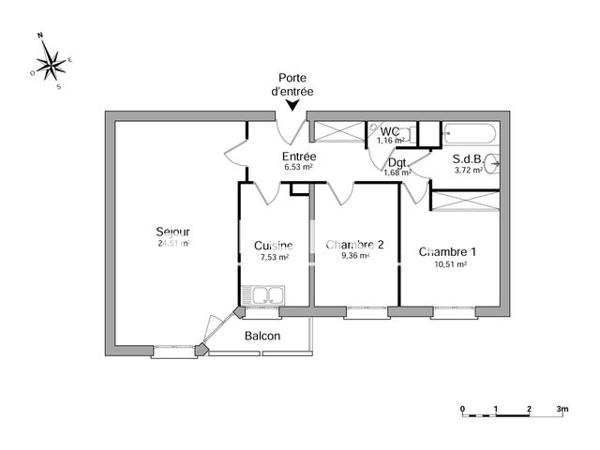 Location Appartement 3 pièces 65 m² - 38 RUE DU POILUS Schiltigheim 67300
