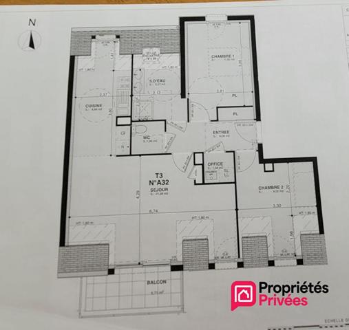 29170 FOUESNANT CENTRE  - Appartement  3 pièce(s) 67.30 m2 (Carrez)
